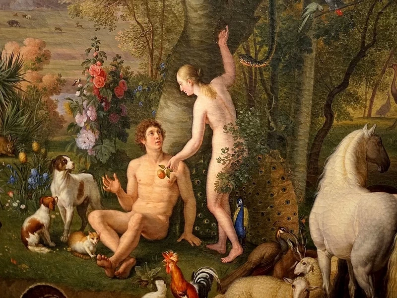 1745-		Johann Wenzel Peter - Adamo ed Eva nel Paradiso Terrestre - Musei Vaticani, Pinacoteca - dettaglio